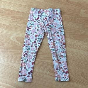 8/$25 Isaac Mizrahi Pink Red Flowers Mushroom and Acorn Leggings Size 3-4 Years